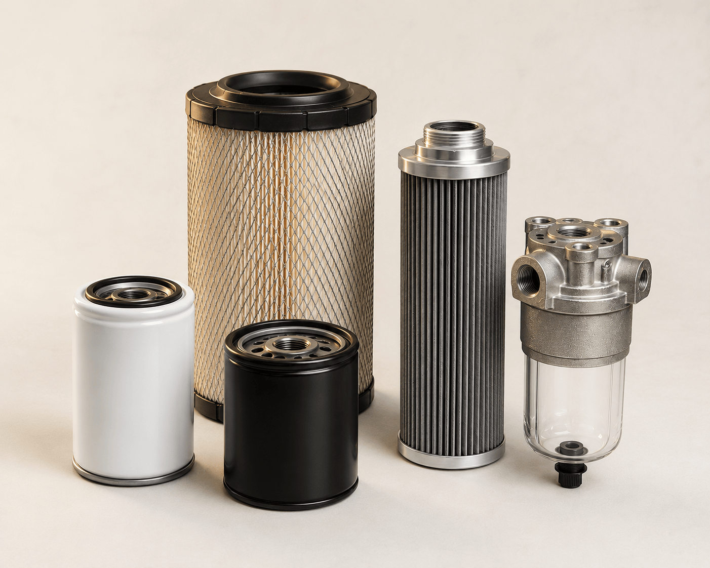 Fuel, oil, hydraulic, air & separator filters